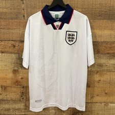 England Jersey Mens Large White Soccer Retro Navy Collar Shirt Score Draw picture