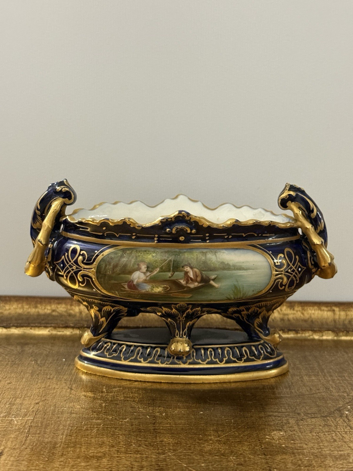 Royal Vienna Cobalt Blue Porcelain Centerpiece