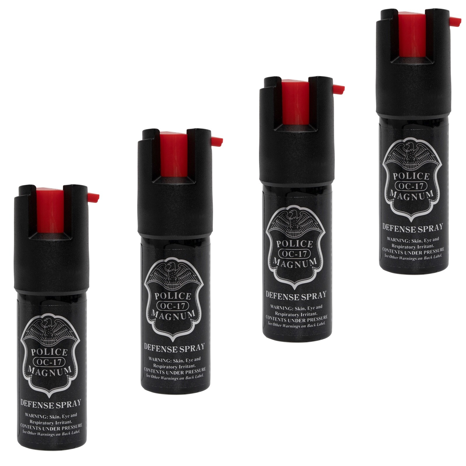 4 PACK Police Magnum pepper spray 1/2oz unit safety lock self defense security 4 PACK Police Magnum pepper spray 1/2oz unit safety lock self defense security