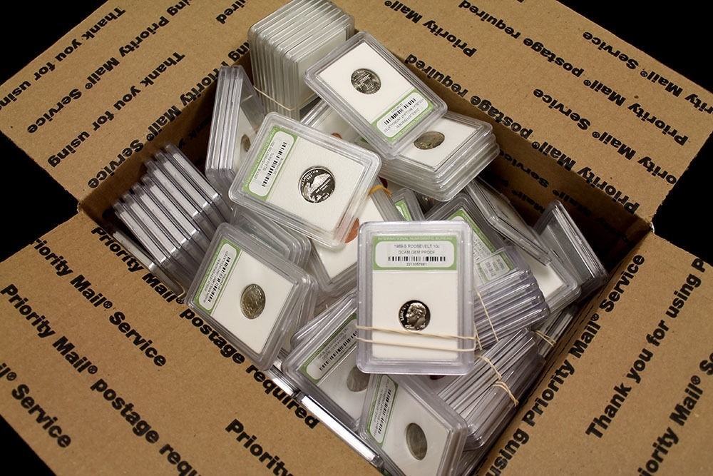 Huge Crazy Mixture of Over 100 Slabbed Coins. BU, Proof and Circulated US Coins Huge Crazy Mixture of Over 100 Slabbed Coins. BU, Proof and Circulated US Coins