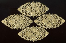 GERMAN DRESDEN DIE CUT PAPER FILIGREE ROSETTES GOLD VICTORIAN CRAFTS picture