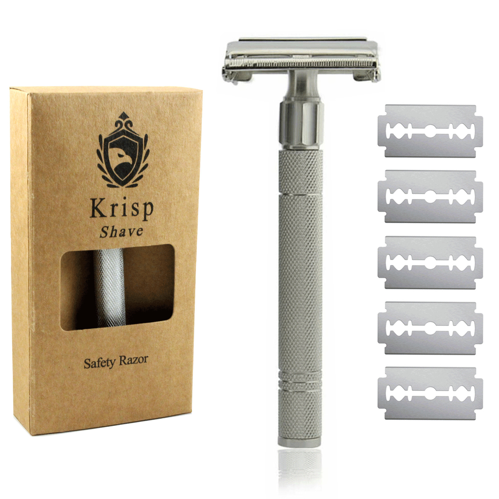 LONG DOUBLE EDGE BUTTERFLY OPEN SAFETY RAZOR FOR MEN WOMEN + 5 SHAVING BLADES LONG DOUBLE EDGE BUTTERFLY OPEN SAFETY RAZOR FOR MEN WOMEN + 5 SHAVING BLADES