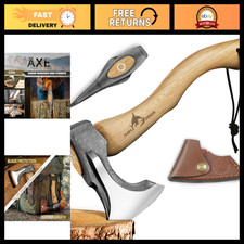 Hand Forged Camping Hatchet 14.7" Splitting Axe - Outdoor Survival Tool, Durable picture