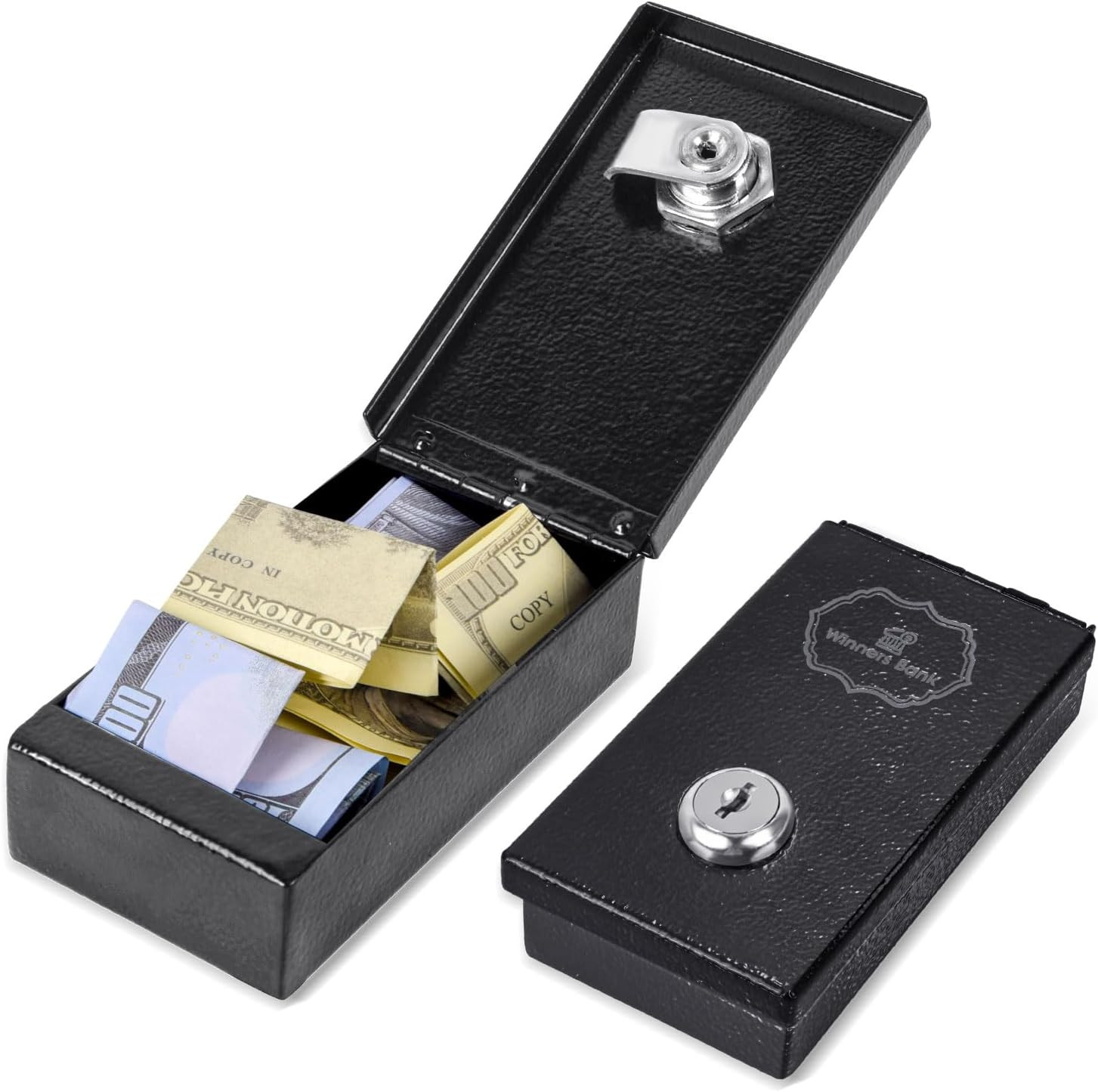 Winners Bank Metal Lock Box for Gamblers with Key Casino Cash Box(1Pack) | Mini Winners Bank Metal Lock Box for Gamblers with Key Casino Cash Box(1Pack) | Mini