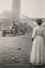 newport news fire deparment on a run virginia ca 1915 picture