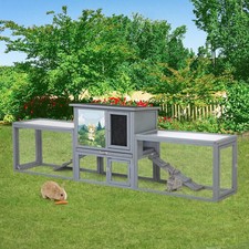 COZIWOW 94'' Large Wooden Rabbit Hutch with Pull Guinea Pig House Chincken Coop picture