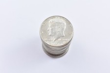 (20) 1964 Kennedy Circulated 90% Silver Roll $10 Face Lot picture