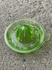 Vintage Hocking Green Depression Glass Uranium Glass Reamer Juicer Citrus  picture