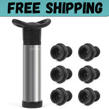 Wine Saver Pump with 6 Vacuum Wine Stoppers, Wine Bottle Preserver Keep Wine ... picture