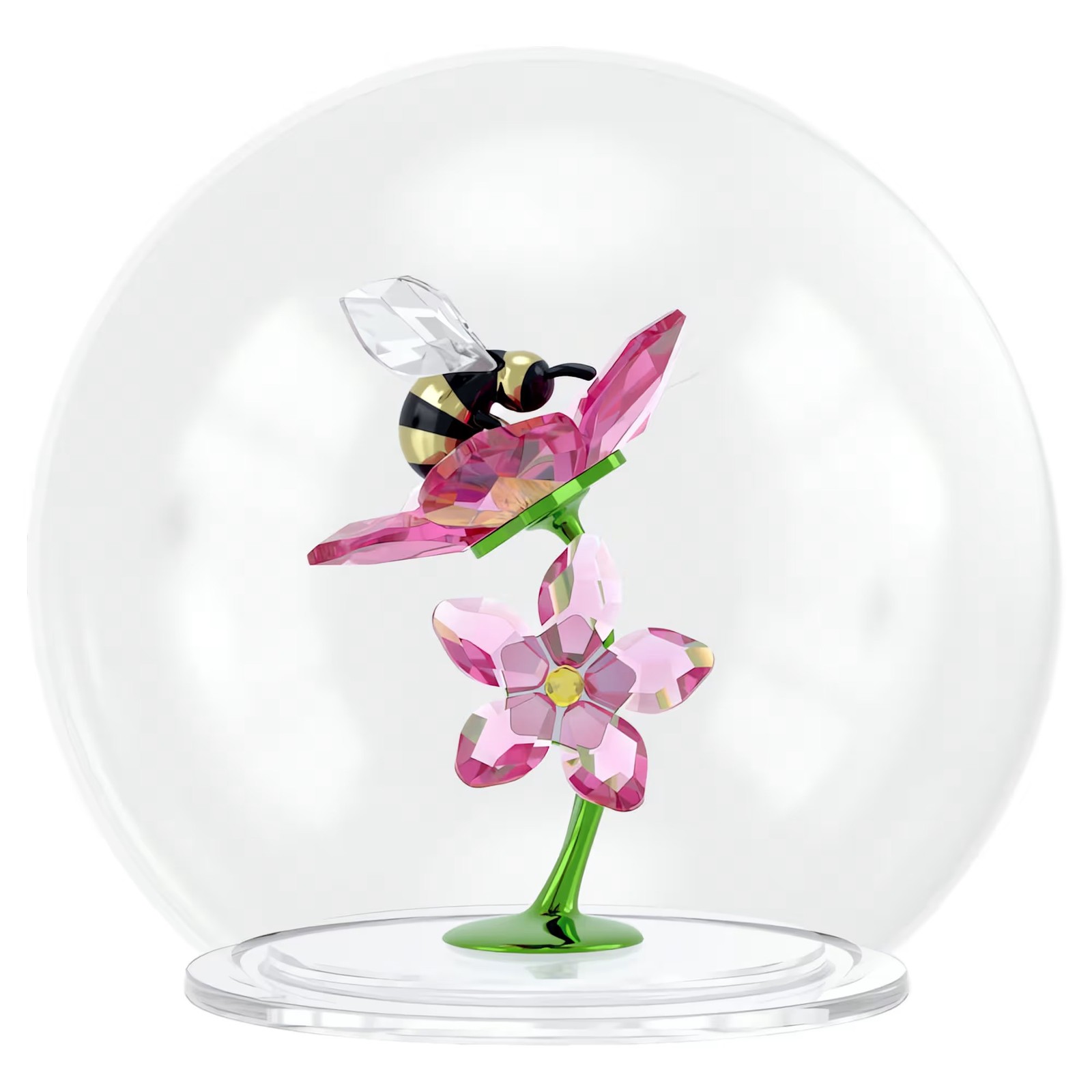 Swarovski Crystal Idyllia Glass Ball Bee and Flowers Figurine, Pink, 5721549