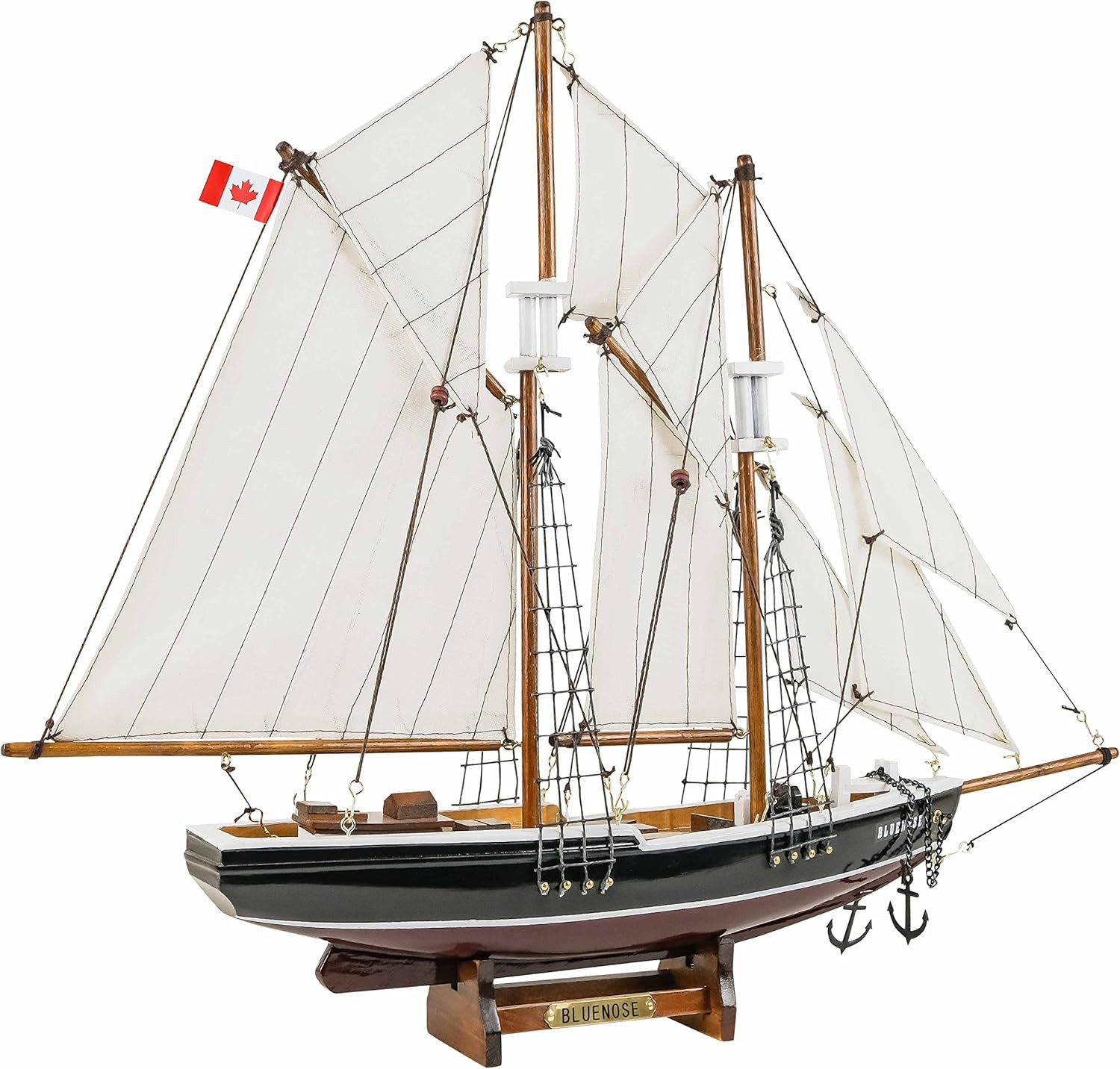 SAILINGSTORY Wooden Sailboat Model Ship Bluenose 1/110 Scale Replica Schooner Sa SAILINGSTORY Wooden Sailboat Model Ship Bluenose 1/110 Scale Replica Schooner Sa