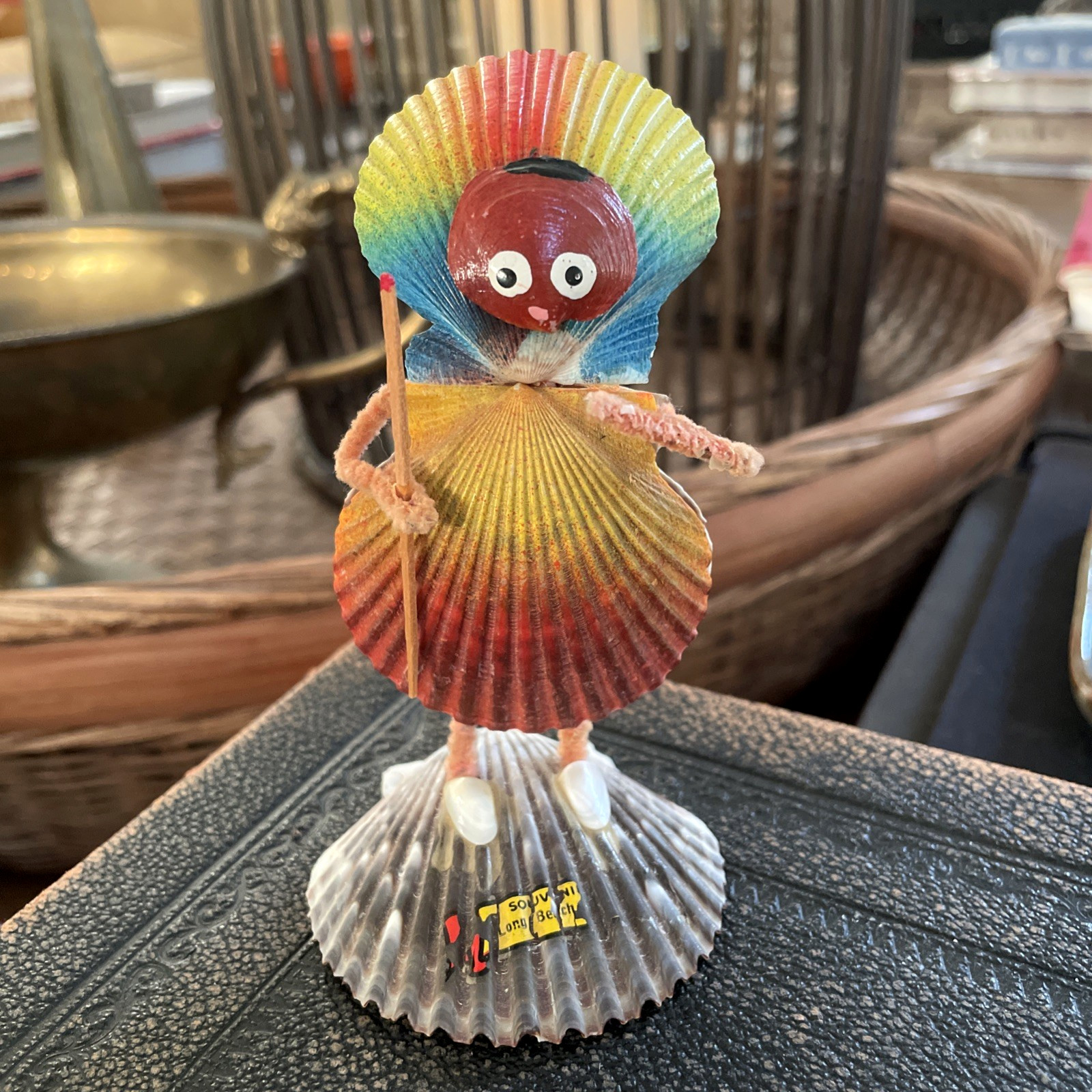 VTG Seashell Shell Doll Figurine Mid Century Handmade Long Beach California VTG Seashell Shell Doll Figurine Mid Century Handmade Long Beach California
