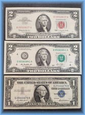 US Bills Collection Lot $2.00 Red Seal Note ~ Silver Certificate ~ Unc $2.00 FRN picture