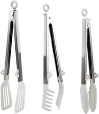Kitchen Tongs,Set of 3 Tongs with Silicone Tip for Cooking 9/12 Inch Stainless picture