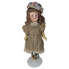 Antique French UNIS France Bisque Head Doll 5.5" Jointed Composition Body Mignon picture