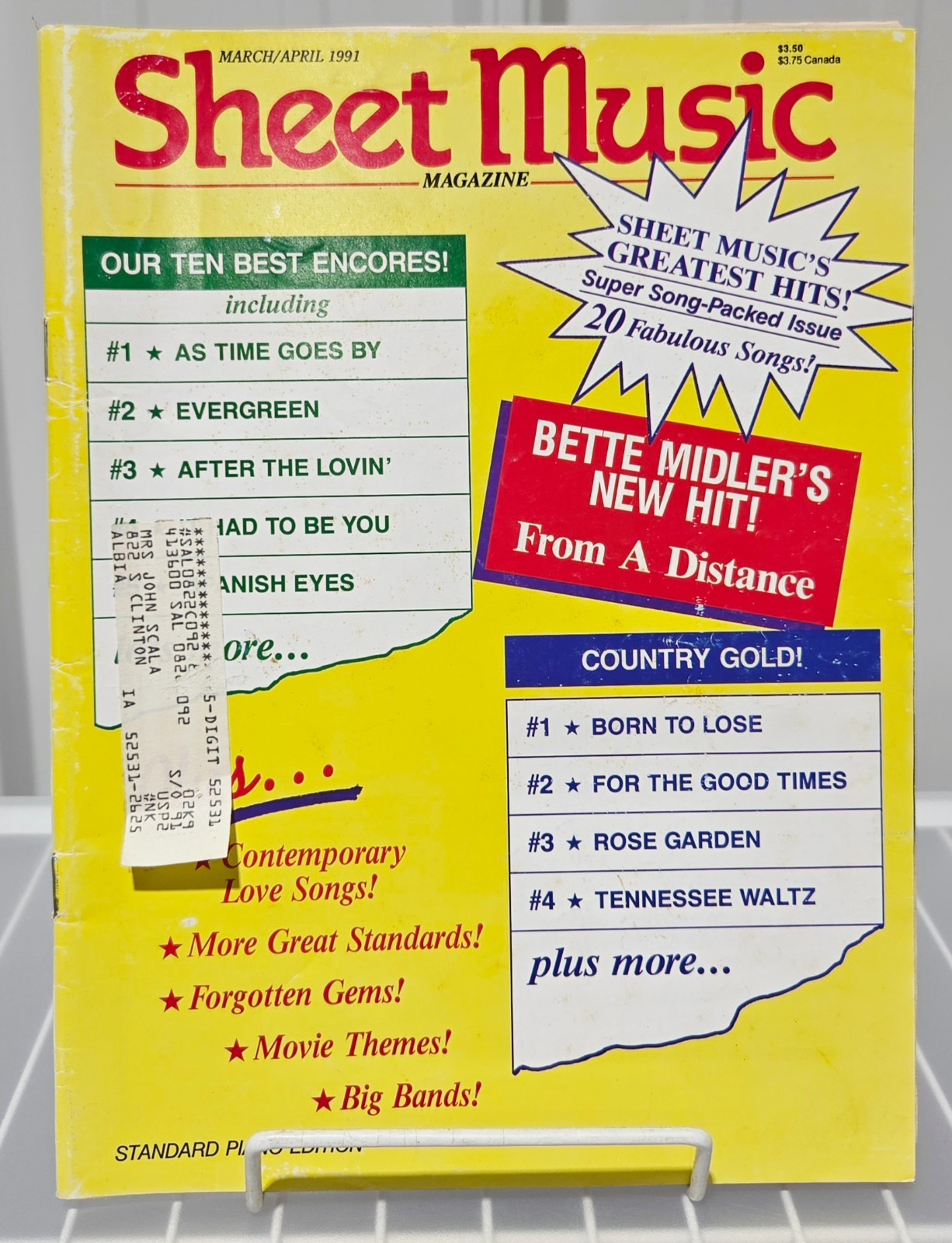 1991 March/April Edition Sheet Music Magazine 20 Song & Articles Music Book 1991 March/April Edition Sheet Music Magazine 20 Song & Articles Music Book