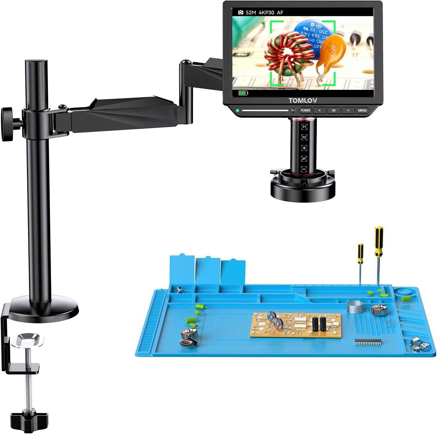 TOMLOV 4K Autofocus Digital Microscope 52MP Error Coin Microscopes Full View