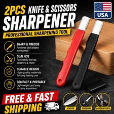 2Pcs Knife & Scissors Sharpener, Professional Kitchen & Garden Tool Sharpen picture