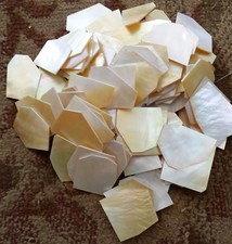 GOLD& WHITE Mother of Pearl .060/ mop FLAT INLAY BLANKS.shell~1 lb picture