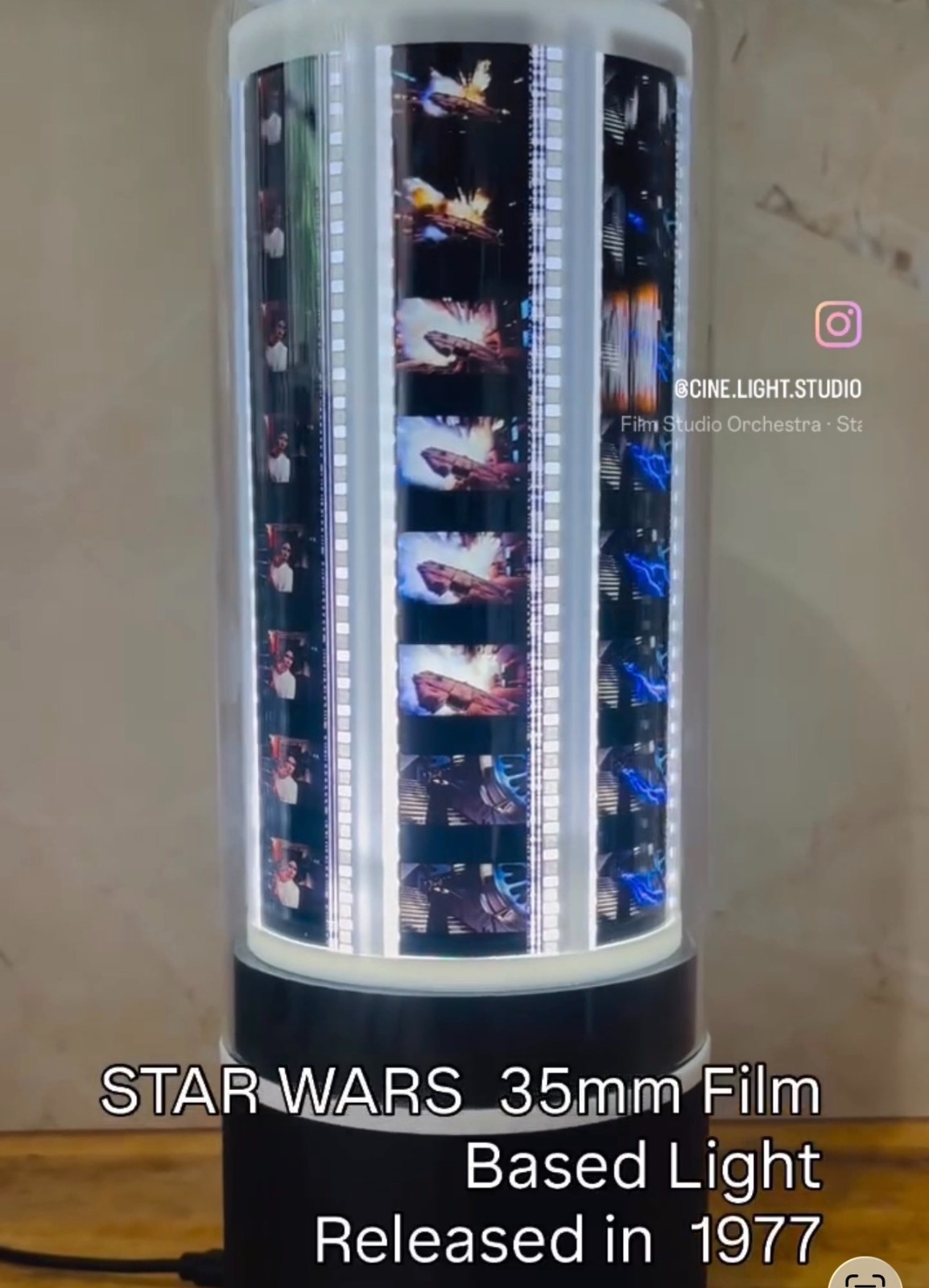 STAR WARS:  RE-PURPOSED 35MM FILM BASED CUSTOM 'MAX' LIGHT