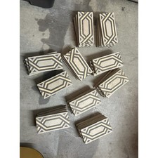 Encaustic Tile Antique Salvaged Cement Border Floor Tile from Europe QTY 50 picture