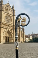 Wood CROZIER Polish Staff Crosier Bishop Quality Craftsmanship, 72" Christmas U3 picture