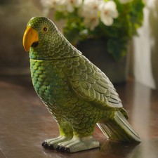 Green Ceramic Parrot Container - 24 cm picture