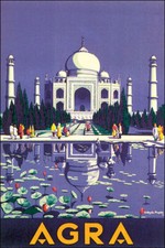 POSTER AGRA TAJ MAHAL MAUSOLEUM INDIA TRAVEL TOURISM VINTAGE REPRODUCTION picture