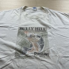 Vintage Wine Riesling Bully Hill Vineyards Winery T Shirt XXL picture