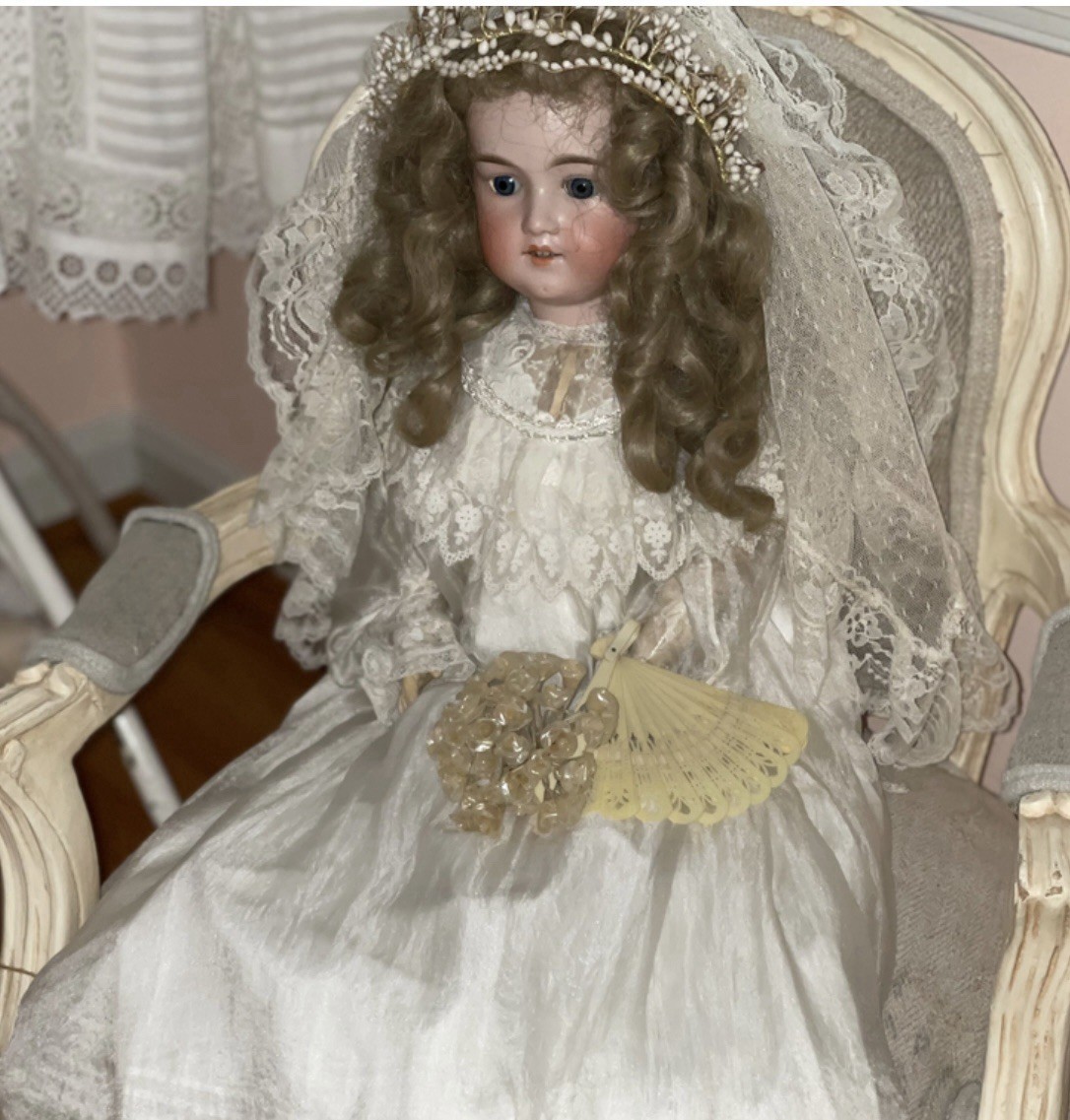 Antique German Doll Elegant Attire Antique German Doll Elegant Attire