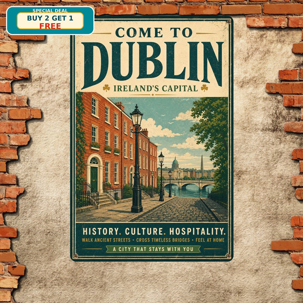 Come To Dublin Irish Pub Beer Tavern Retro Metal Sign Plaque Come To Dublin Irish Pub Beer Tavern Retro Metal Sign Plaque