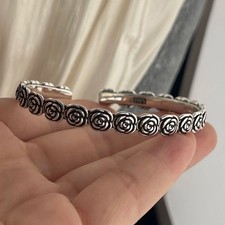 Solid 925 Sterling Silver Bracelet for Women | Vintage Handmade Simple Bangle picture