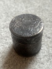 VINTAGE MMA SILVER BOX  WITH GOLD WASH INSIDE 2” X 1 3/4” picture