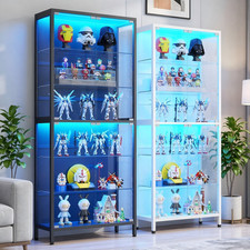71" Glass Display Case with Adjustable Shelves, 6-Tier Curio Cabinet with Lights picture
