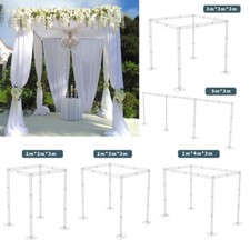 3ft/6ft/10ft Wedding Canopy Chuppah Drape Stand Heavy Duty Square Pipe Frame Kit picture