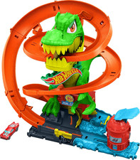 Toy Car Track Set, City T-Rex Blaze Battle Playset & 1:64 Scale Die-Cast Vehicle picture