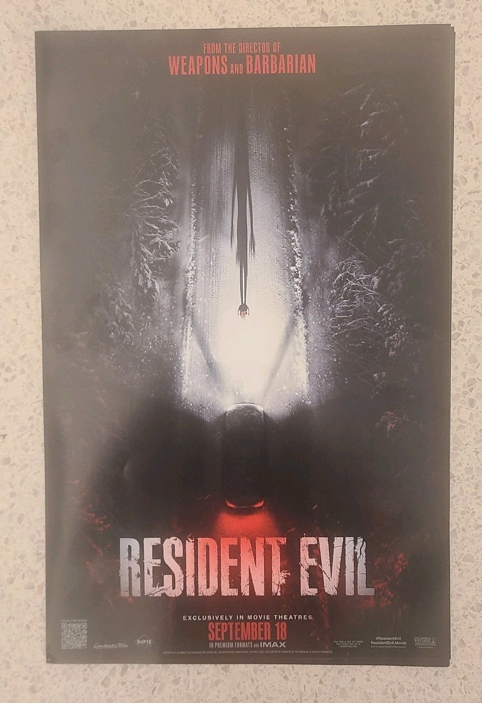 Zach Cregger Resident Evil (2026) NMINT Original Advance Movie Poster 11x17 Zach Cregger Resident Evil (2026) NMINT Original Advance Movie Poster 11x17