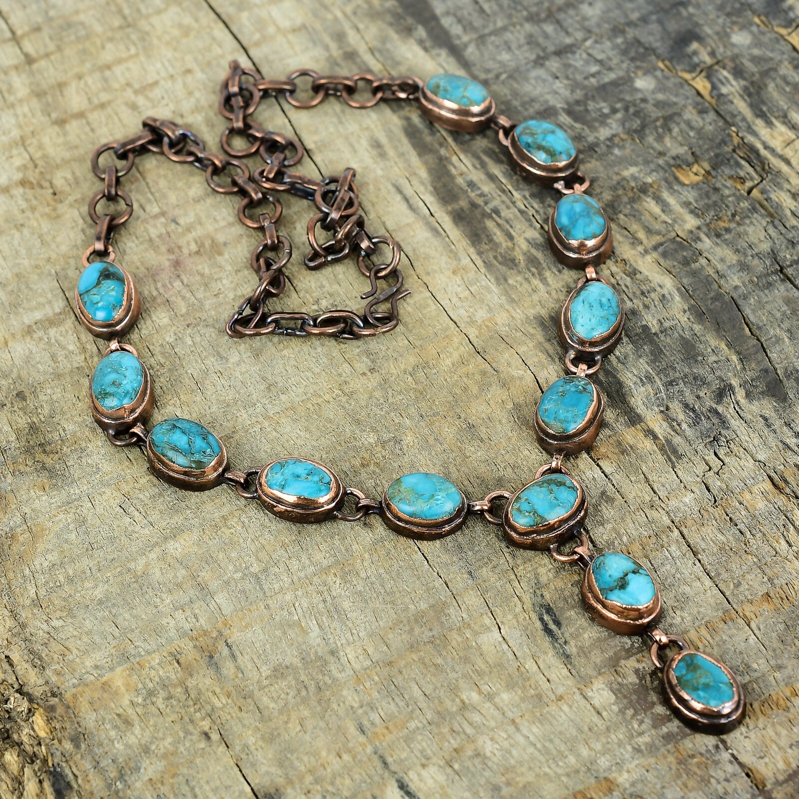Valentines Sale Tibetan Turquoise Stone Chain Wife Electroformed Necklace Copper Valentines Sale Tibetan Turquoise Stone Chain Wife Electroformed Necklace Copper