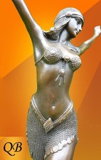 ART DECO BRONZE FIGURINE SCULPTURE STATUE PALMYRA EGYPTIAN 1920 FLAPPER FIGURE picture