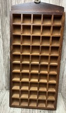 Vintage 70’s Wooden Sewing Thimble Display Case Multiple Compartments picture