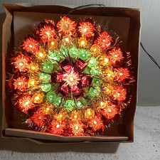 Vintage Christmas 49 Light Flashing Tree Topper Tinsel Foil Original Packaging picture