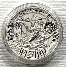 2017 Solomon Islands $5 Legends & Myths Wizard 2 oz Silver Reverse Proof Box&COA picture