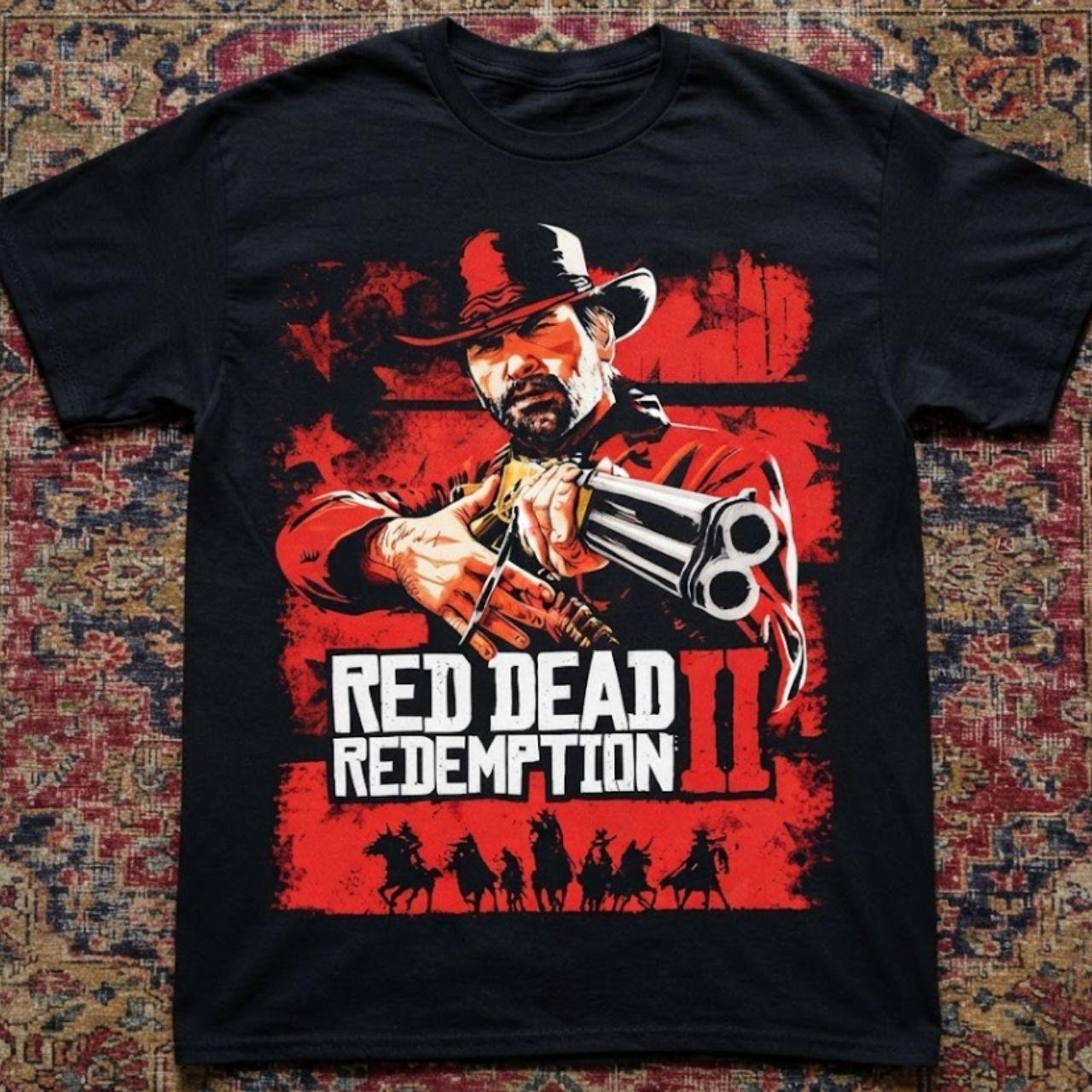 Red Dead Redemption II Outlaw Vintage Style Graphic T-Shirt