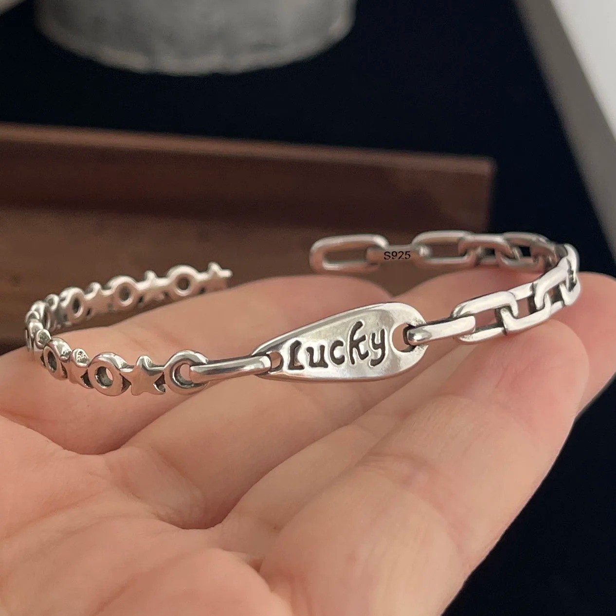 Solid 925 Sterling Silver Bracelet for Women | Vintage Handmade Simple Bangle Solid 925 Sterling Silver Bracelet for Women | Vintage Handmade Simple Bangle