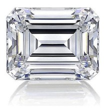 8ct Emerald Cut Vintage Russian Quality C Z Imitation Moissanite Simulant 14x10 picture