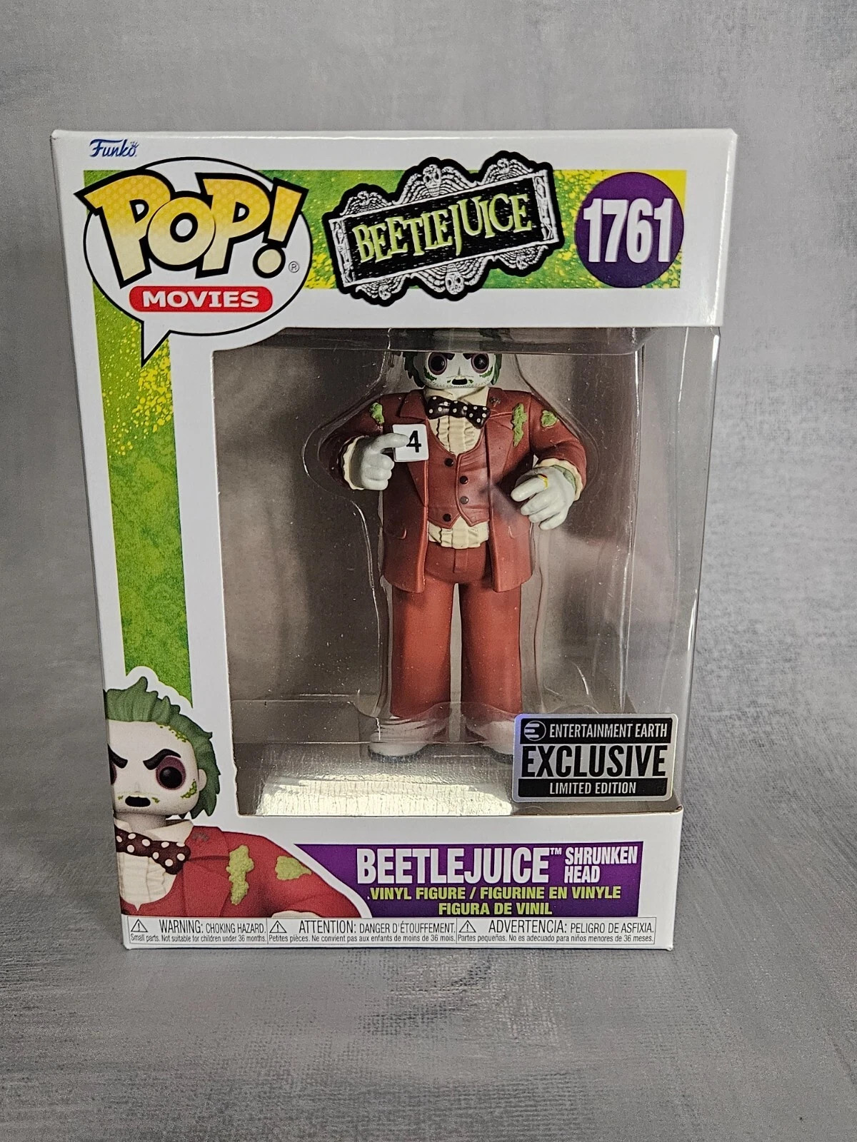 Funko Pop Beetlejuice Shrunken Head #1761 Entertainment Earth Exclusive