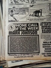 Sa64 Ephemera 1980s football article Mark Johnson wick  picture