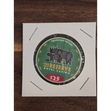 The Reserve Hotel Casino Henderson Nevada $25 Rhino Casino Chip Token Green picture