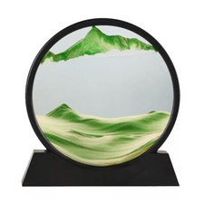 12" Art Painting Deep Sea Quicksand Moving Sand Art Picture Round Glass Desktop picture