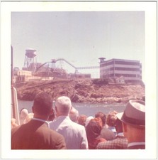 1963 Alcatraz Island Ferry Tourists & Prison San Francisco Bay Photograph picture